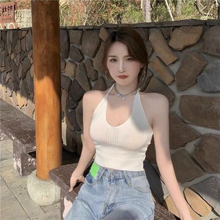 Áo crop yếm cột dây len (+hình thật)