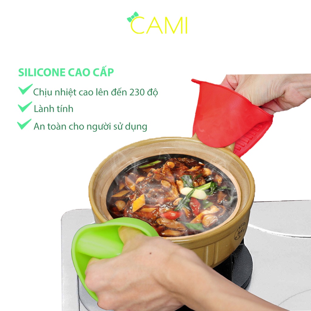 Kẹp bắc nồi hình mỏ vịt, chịu nhiệt, silicone mềm dẻo, chống trơn trượt, biến dạng - Cami - CMPK207