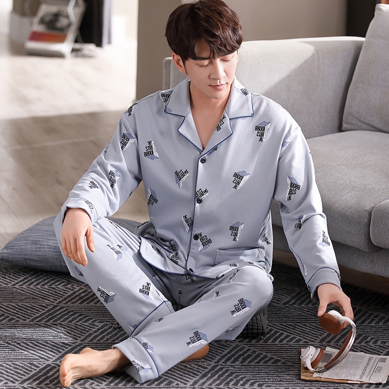 {ẢNH CHỤP THẬT} Đồ bộ Pijama đồ ngủ nam cao cấp sọc caro phong cách Hàn Quốc ...