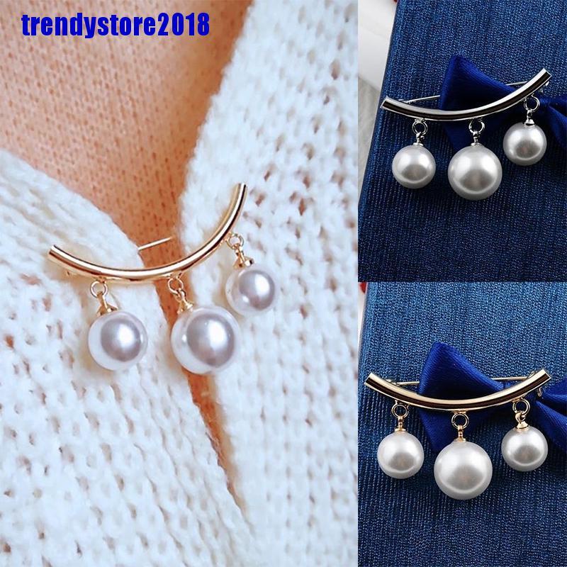 Ghim Cài Áo Dây Xích Đính Ngọc Trai Cố Định An Toàn