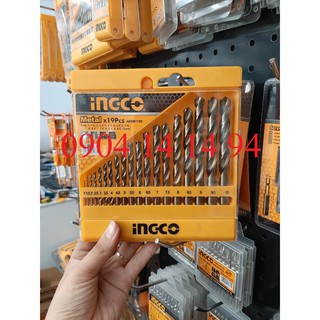 Bộ 19 mũi khoan kim loại hss ingco akdb1195