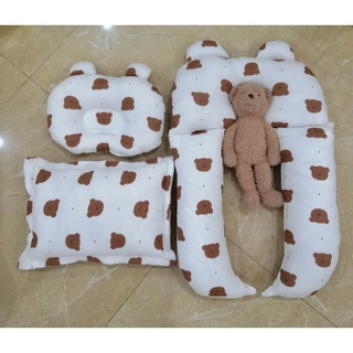 Combo trọn bộ gối chặn đã năng chất vải xô cho bé