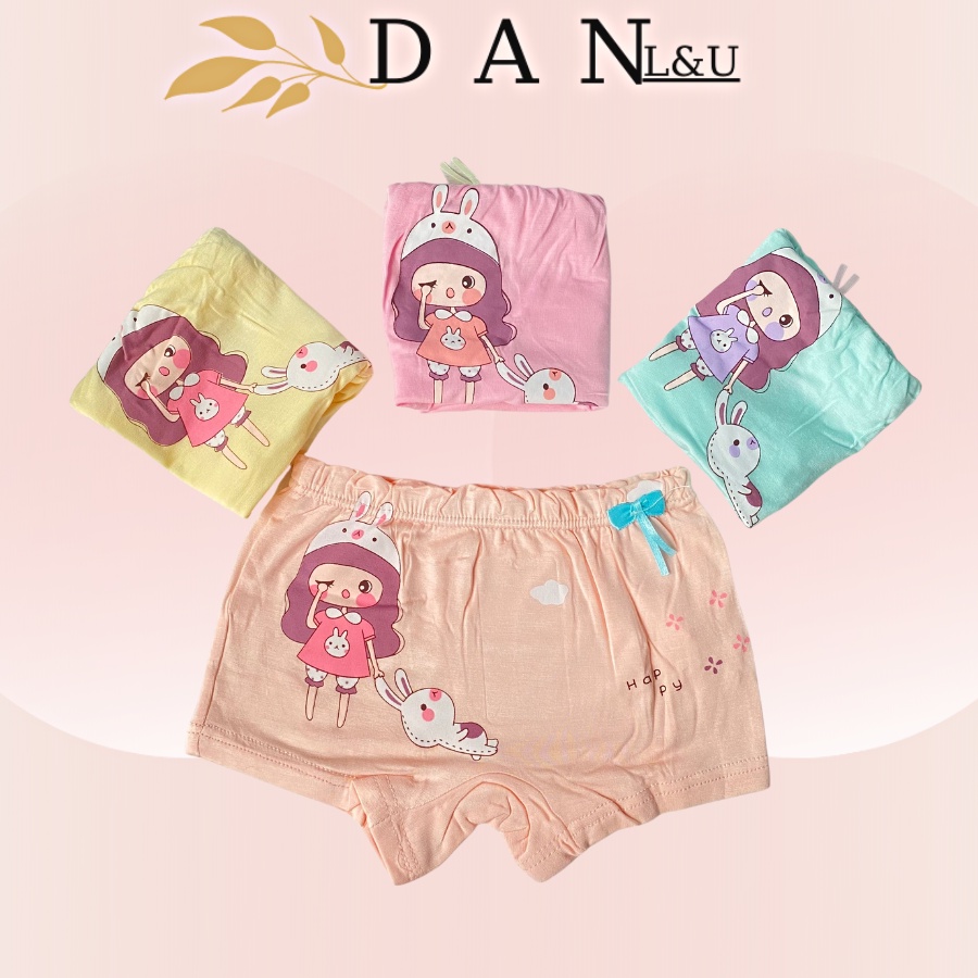 Quần Đùi Trẻ Em Cotton Co Dãn Thoải Mái Họa Tiết Siêu Xinh DAN L&amp;U Ngẫu Nhiên