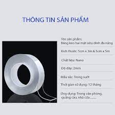 Băng keo trong suốt dính tường 2 mặt siêu chắc hh011