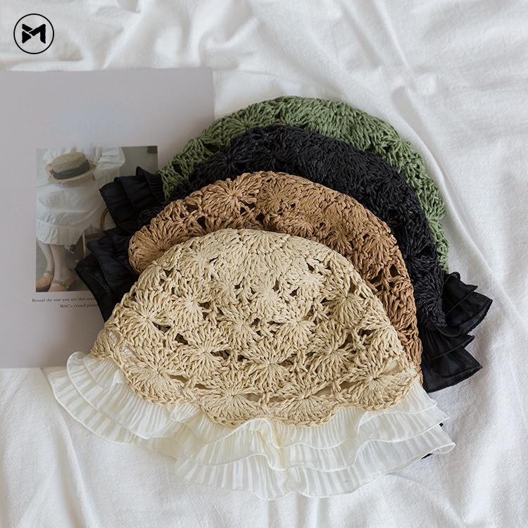 Nón Rơm Phối Ren Thời Trang Nữ Tính