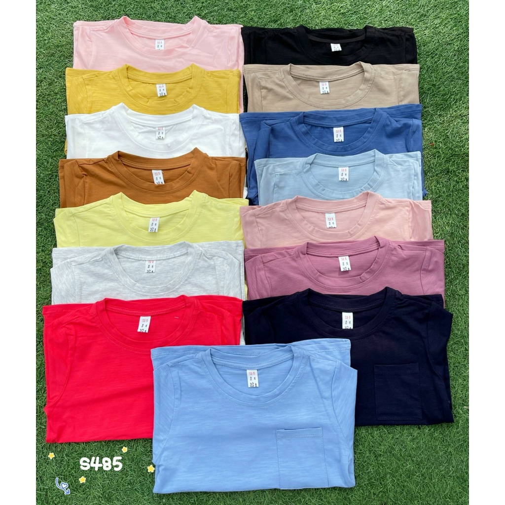 (Link1/2) Áo thun trơn Bigbaby nhiều màu có túi cổ tròn cho bé 9-33kg