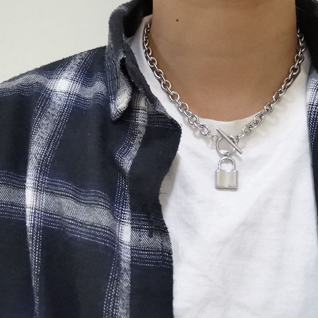 Dây Chuyền Mặt Hình Ổ Khóa Độc Đáo Cá Tính Phong Cách Hip-Hop