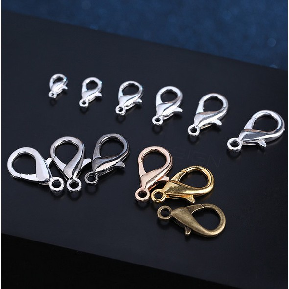 Set 50 Móc Tôm Hùm Làm Đồ Trang Sức Thủ Công 10 / 12 / 14 / 16 / 21mm