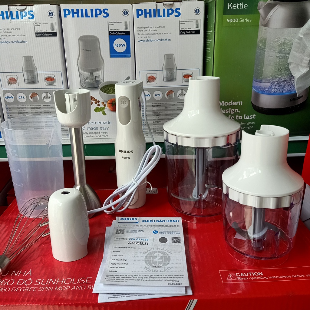 Máy xay cầm tay đa năng thế hệ mới Philips HR2537 và ProMix Philips HR2534 chính hãng bảo hàng 2 năm