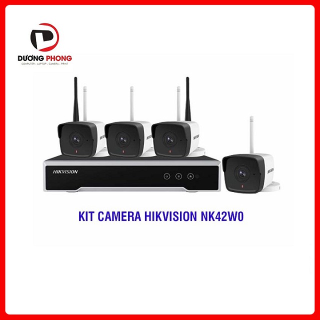 [GIÁ SỐC] Bộ Kit 4 Camera IP Wifi 2MP HIKVISION NK42W0 Chính hãng