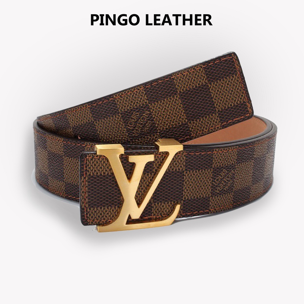 Dây Lưng Nam LV ,Thắt lưng nam đẹp cao cấp hàng hiệu da thật Pin Store bản nhỏ
