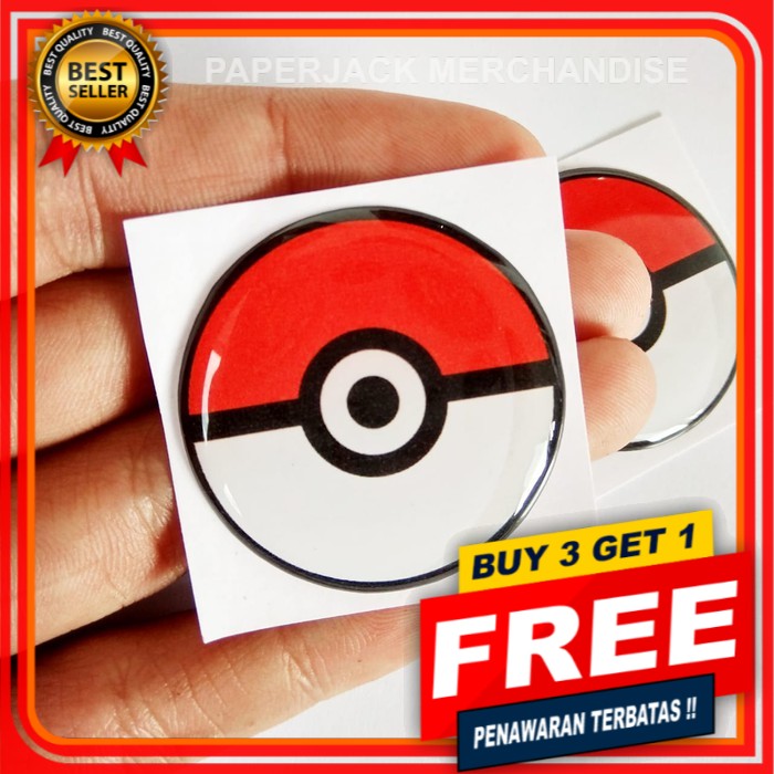 Miếng Dán Trang Trí Xe Hơi / Mô Tô Dập Nổi Hình Quả Bóng Pokemon Bằng Nhựa Resin