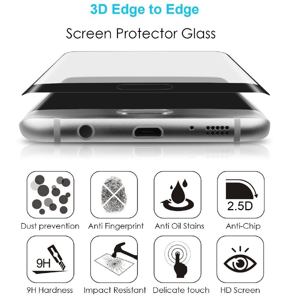 Miếng Dán Cường Lực Toàn Màn Hình Cong 3d Cho Samsung Galaxy S7 Edge