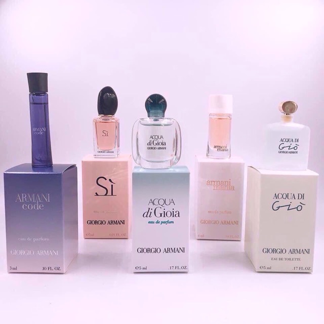 2021 Set Giorgio Armani 5 chai mini . ! ` |