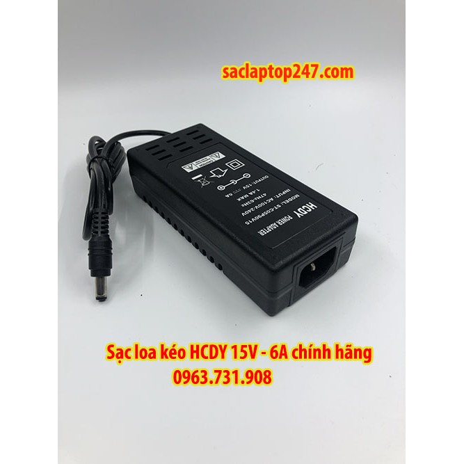 Sạc loa kéo HCDY 15V 6A chính hãng