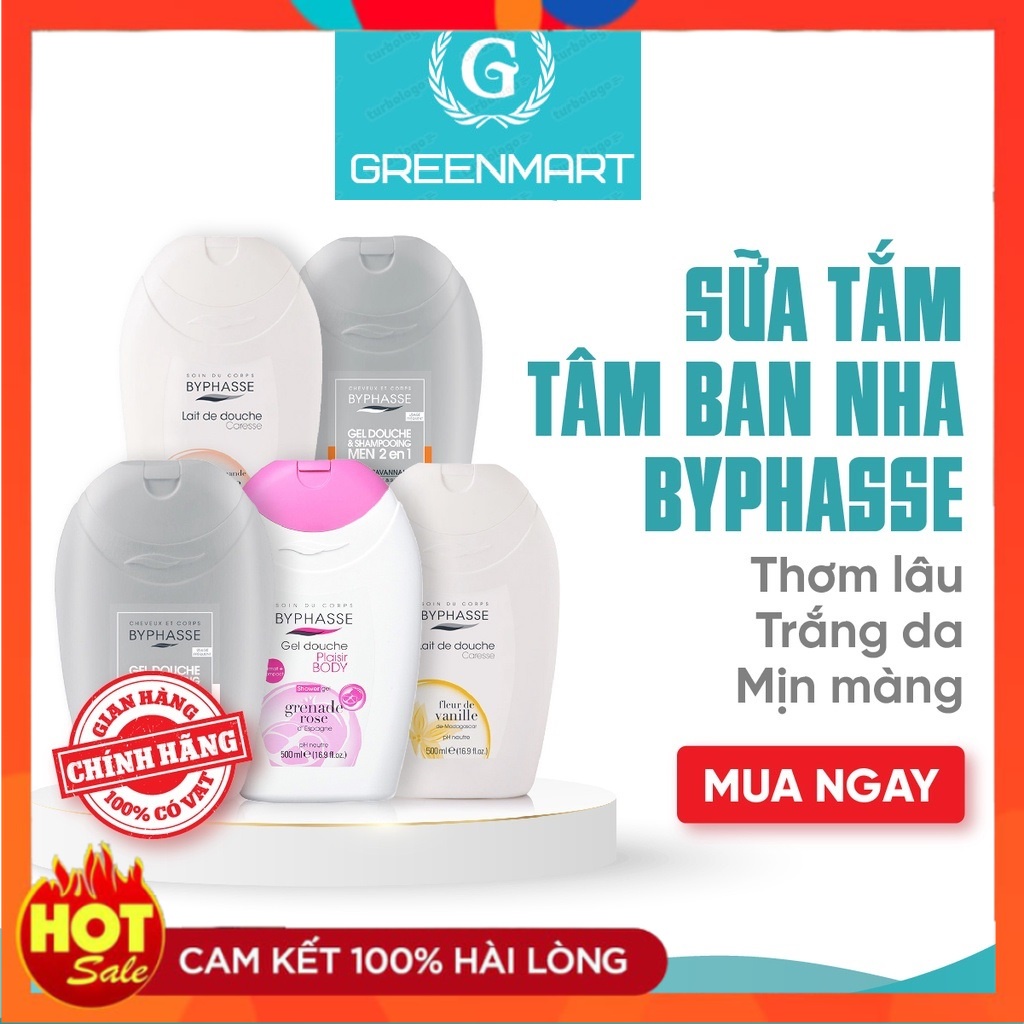 Sữa tắm Byphasse Giúp Da Mềm Mại,Mịn Màng 500ml-Greenmart