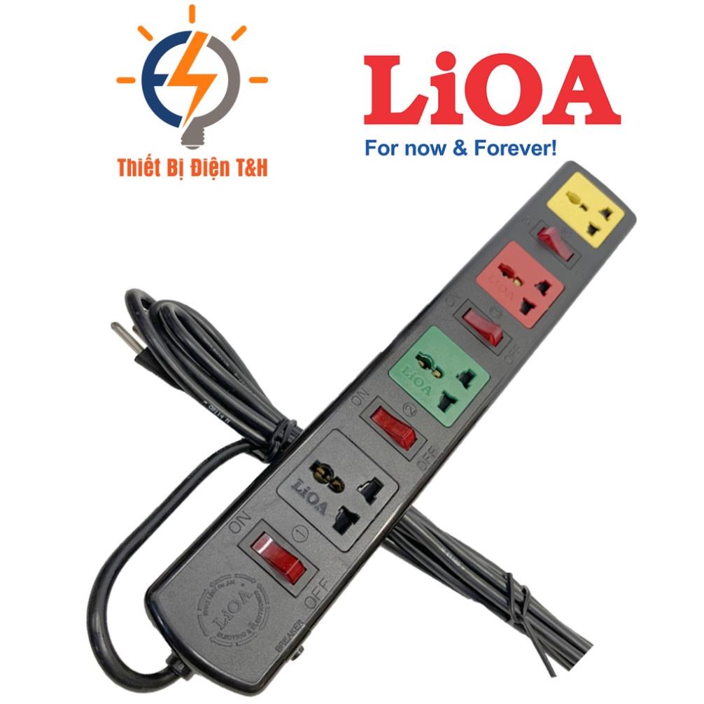 Ổ cắm điện đa năng LIOA, 2200W, 4 ổ cắm, 4 công tắc, dây dài 3M, 5M, 4DOF32N - 4DOF52N - Thiết Bị Điện T&amp;H