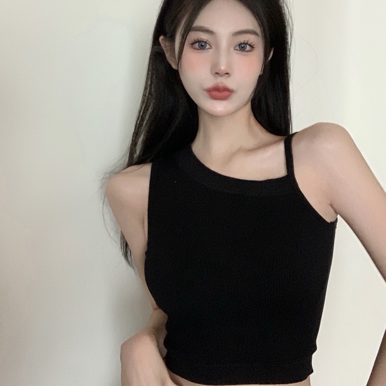 Áo dệt kim không tay ZHELIHANGFEI có mút ngực thiết kế gợi cảm