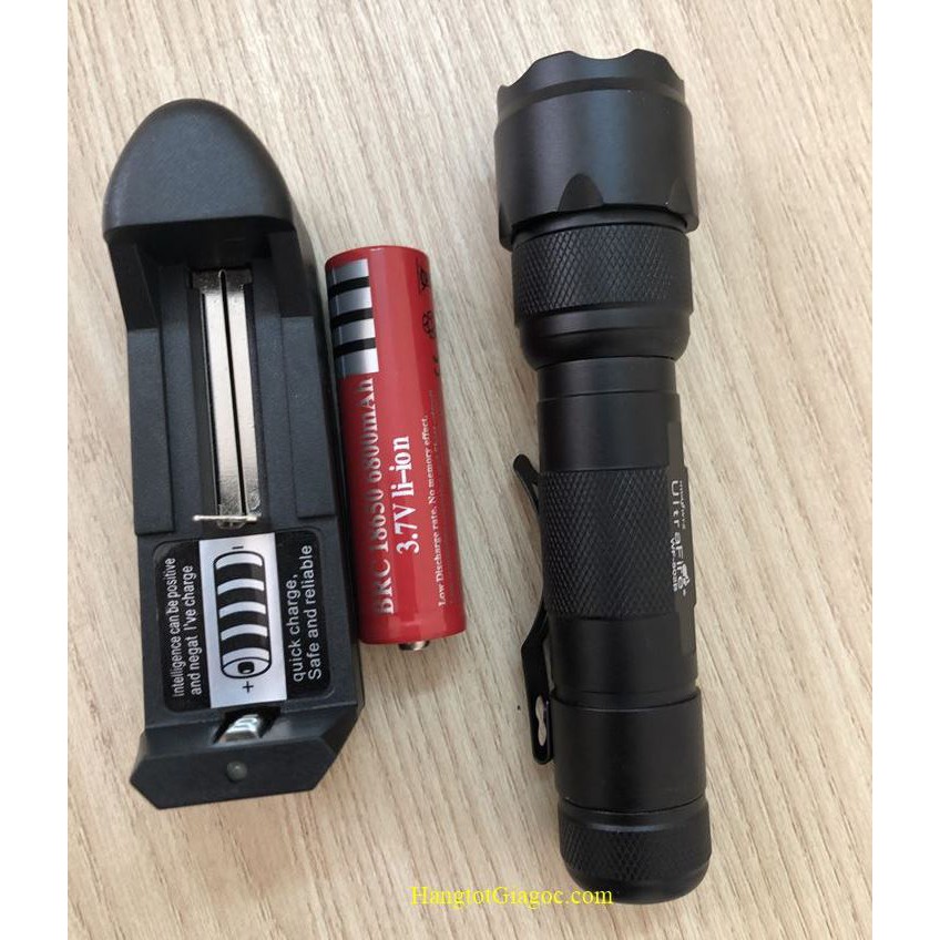 Đèn pin led siêu sáng Ultrafire 502B pin Lithium, sạc USB, bóng Led 10w