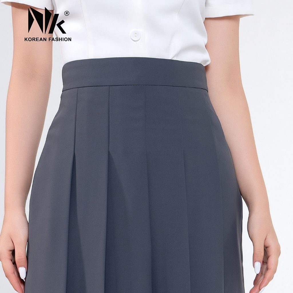 Chân Váy Dập Ly Hộp Công Sở NK Fashion Thiết Kế Dáng Dài Basic, Chất Liệu Vải Dày Dặn, Co Giãn Và Mềm Mịn NKCV2112004