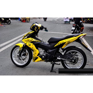 Tem trùm winner 150 vàng đen, độ team decal xe dán phủ dàn áo đẹp