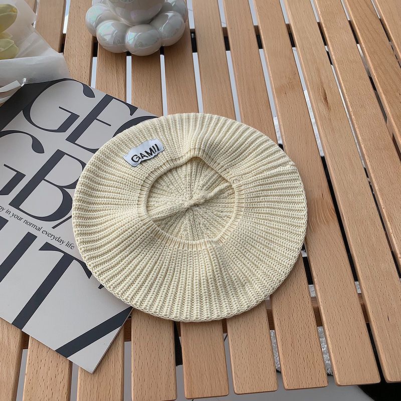 Mũ nồi len màu đen cho chu vi vòng đầu lớn thời trang Hàn Quốc cho nữ