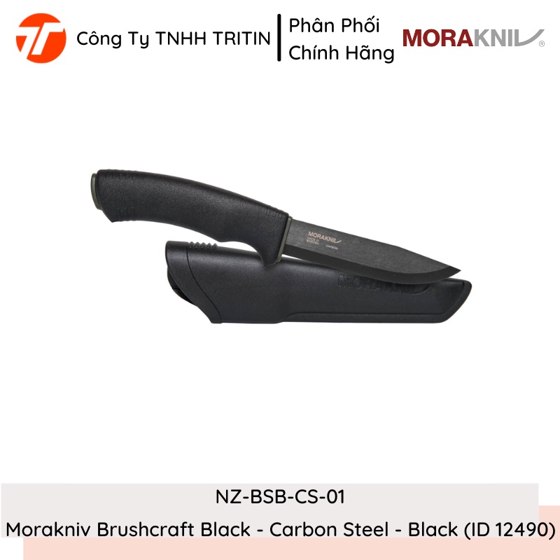 Dao phượt Morakniv Bushcraft Black - Carbon Steel - Black (ID 12490) NZ-BSB-CS-01 bảo hành 1 tháng | TRITINCO