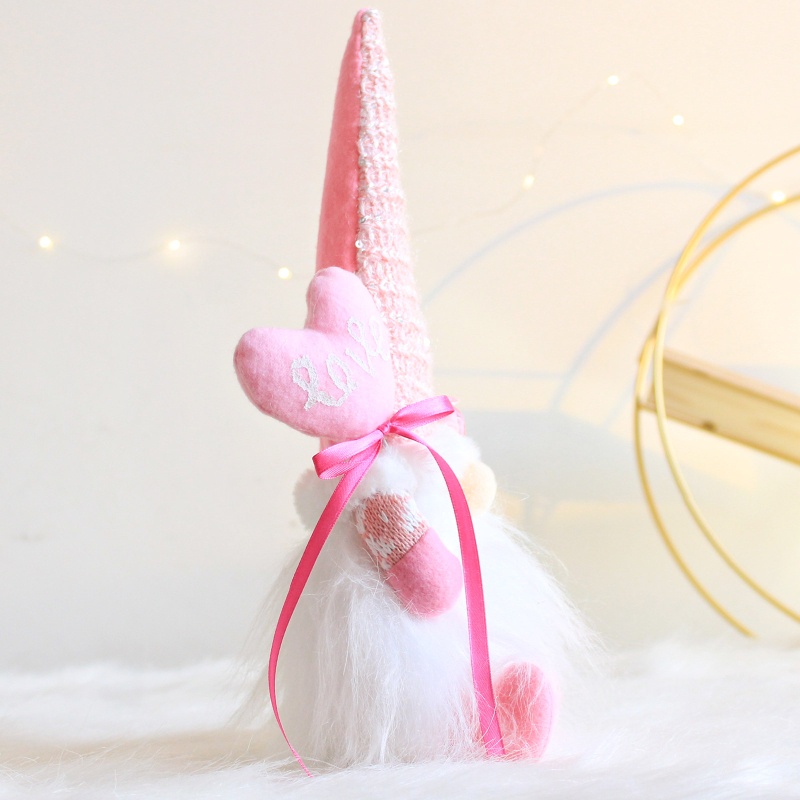 Mô Hình Gnomes Dwarf Nhồi Bông Hoa Hồng Trái Tim Scandinavian Tomte Elf Trang Trí Ngày Valentines