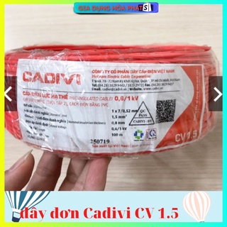 Dây Điện Đơn CV1.5,CV2.0,CV2.5,CV3.0,CV3.5 Cadivi,Daphaco Chính Hãng