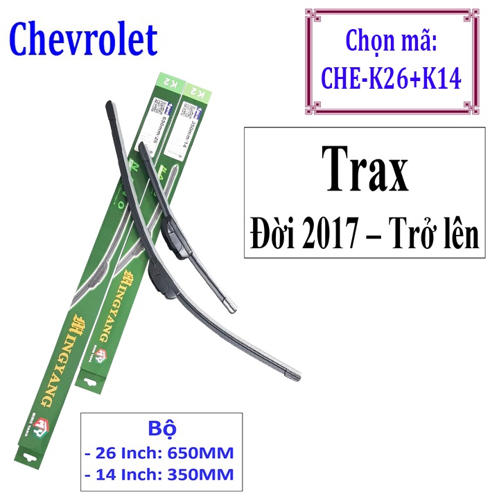 [BH 1 NĂM] Bộ 2 thanh gạt nước mưa ô tô xe Chevrolet, Daewoo: Cruze-Aveo-Captiva-Trax-Spark-Lacetti-Gentra-Lanos-Matiz..