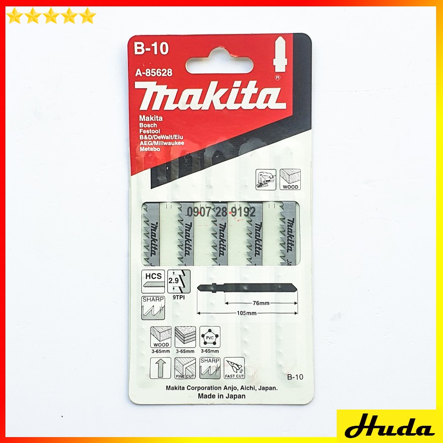 Bộ 05 lưỡi cưa lọng cắt gỗ Makita B-10 A-85628