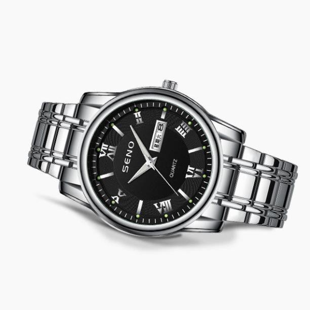 Đồng hồ nam Seno chống xước, đồng hồ chống nước dây kim loại cao cấp seno DH9102 - senowatch709