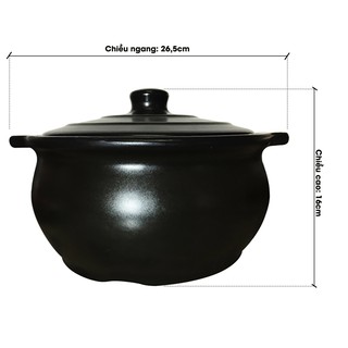 Nồi sứ kho cá 3 lít NodaCook (Đen)
