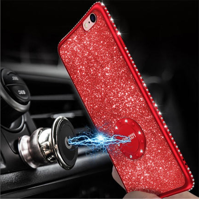 Luxury electroplated side diamonds for OPPO R17 mobile phone case transparent glitter rhinestone soft shell K1/A59 ring F9 tide