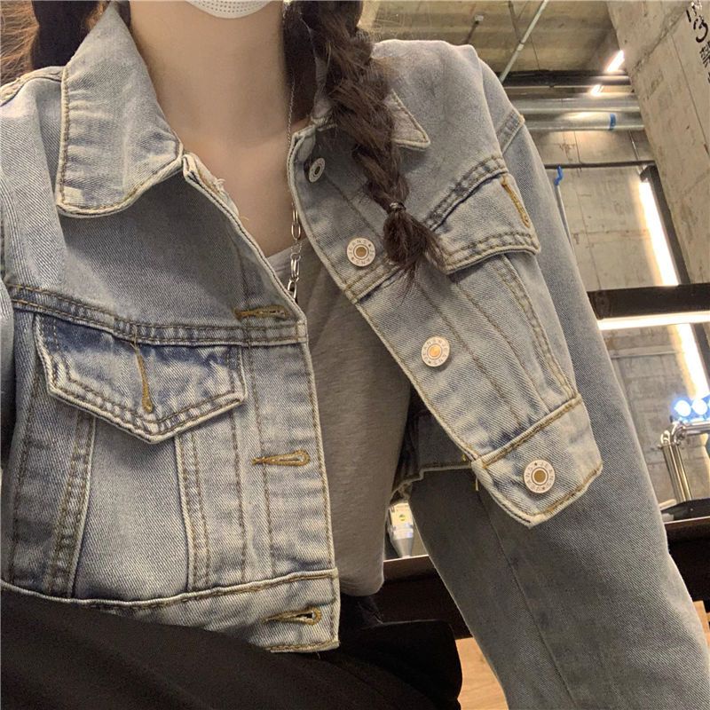 Set Áo Khoác Kèm Chân Váy Jean Xanh Phong Cách Hàn Quốc ❤️