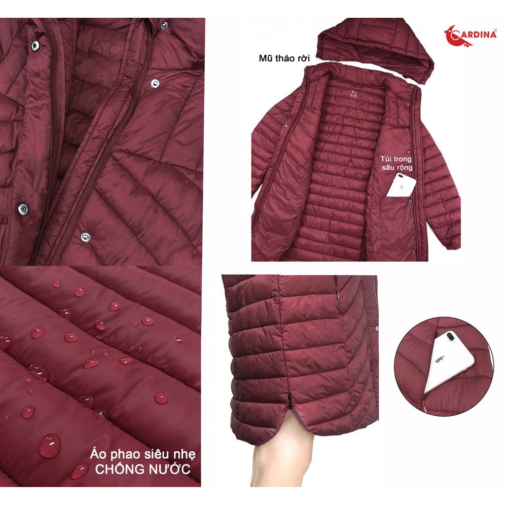[Siêu Phẩm Mùa Đông] Áo Phao Siêu Nhẹ Dáng Dài Cardina Cao Cấp Chính Hãng | BigBuy360 - bigbuy360.vn