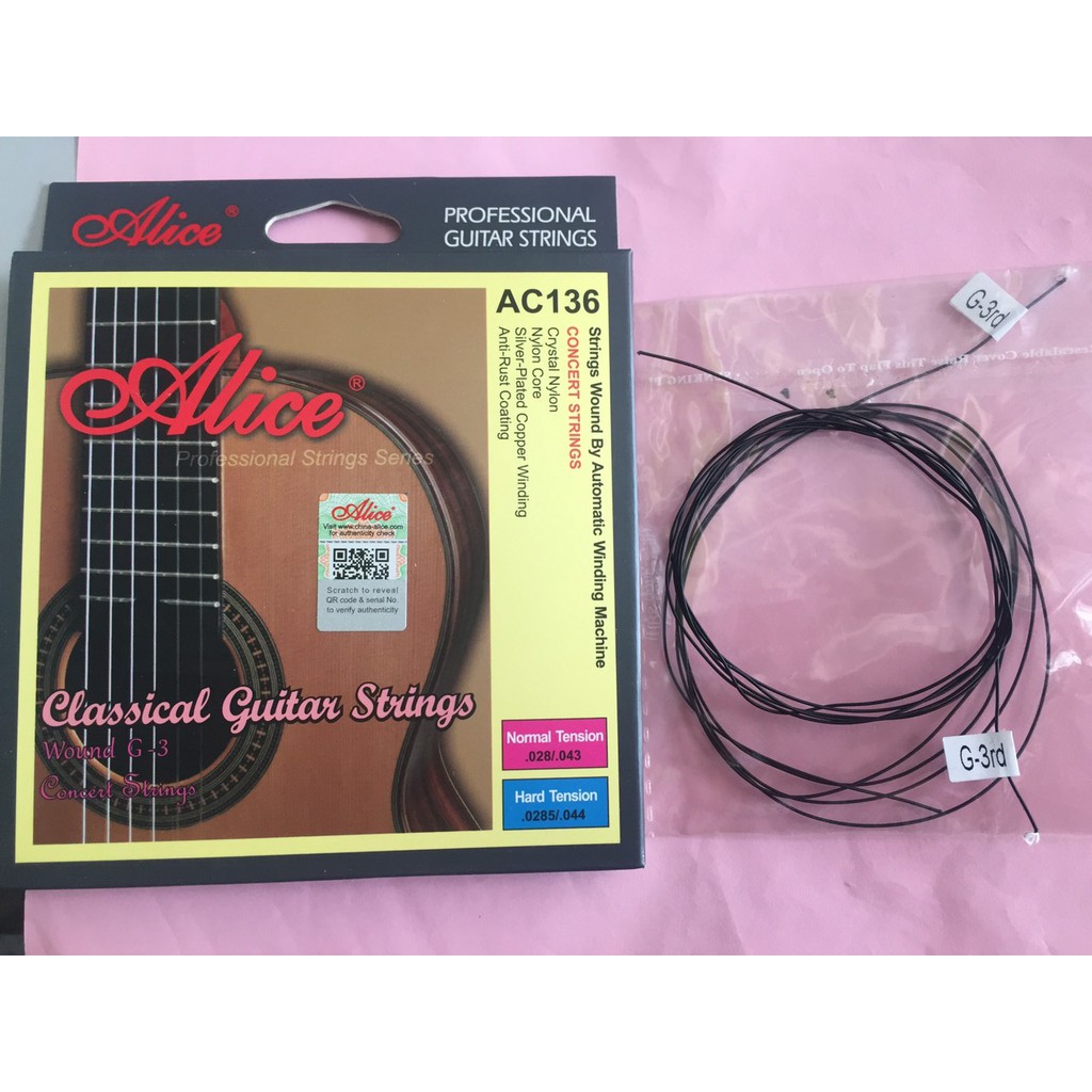 Dây guitar lẻ số 3 đàn Classic Alice AC136