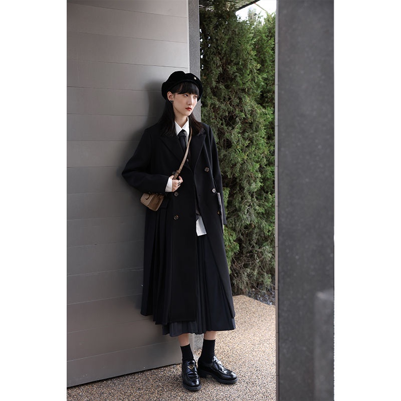 Áo khoác gió dáng dài xếp ly lưng cao thời trang