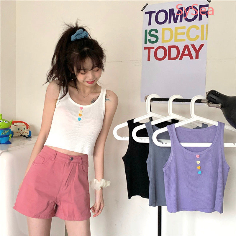Áo Croptop Dệt Kim Dáng Ôm Thời Trang Mùa Hè Cho Nữ
