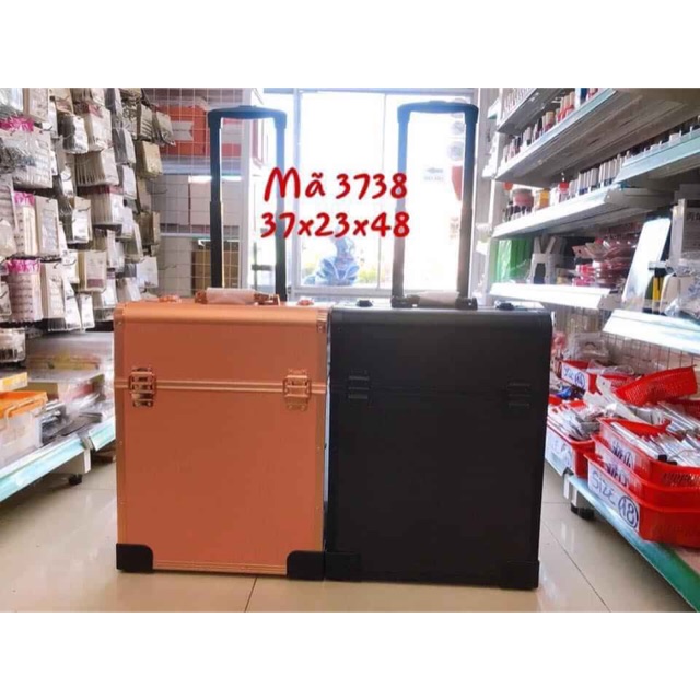 Thùng cốp vali kéo mã 3738 chuyên nghiệp đựng dụng cụ trang điểm - nail - nối mi- phun xăm