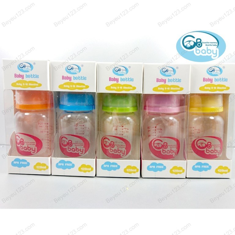 (60ML /120ML / 240ML) Bình sữa PP cổ hẹp không BPA GB BABY (Công nghệ Hàn Quốc)