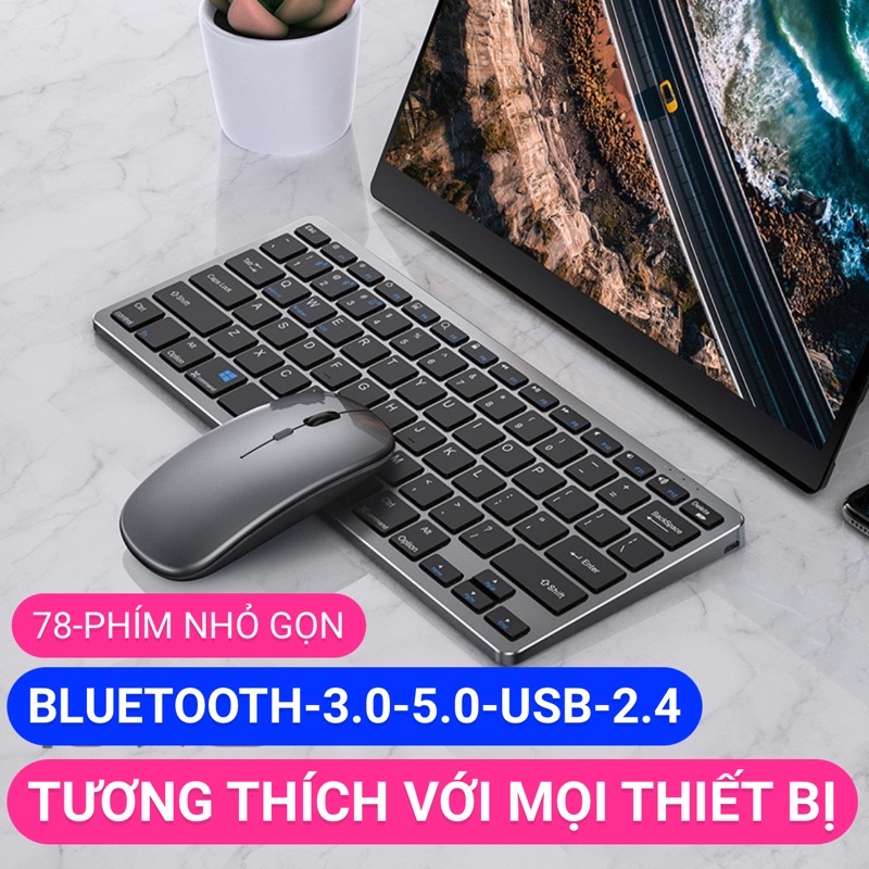 Bàn Phím Chuột Mini YINOIAO KB-1 Pin Sạc Và K108 Pin AA Kết Nối Bluetooth USB 2.4 Dùng Cho Smartphone Máy Tính Laptop