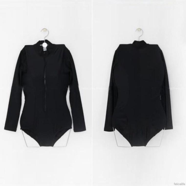 Bộ đồ bơi liền thân khóa kéo màu trơn gợi cảm cho nữ sexy | BigBuy360 - bigbuy360.vn