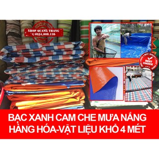 Bạc xanh cam 2 da che mưa nắng hàng hóa thiết bị chống thấm khổ 4 mét