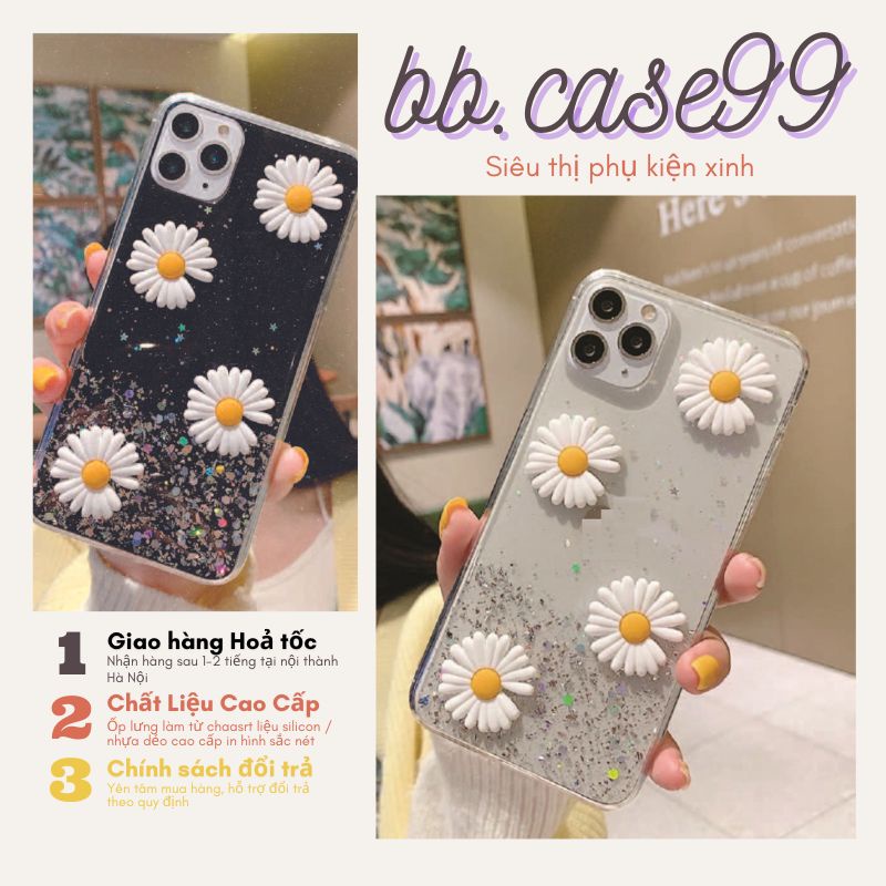 Ốp Lưng lPH0NE ⚡ Ốp Lưng Điện Thoại Hoa Daisy Lấp Lánh ⚡ 6/6s/6P/6SP/7/8/7P/8P/X/Xs/Xsmax/11/11PM/12Pro/12PM - bb.case99