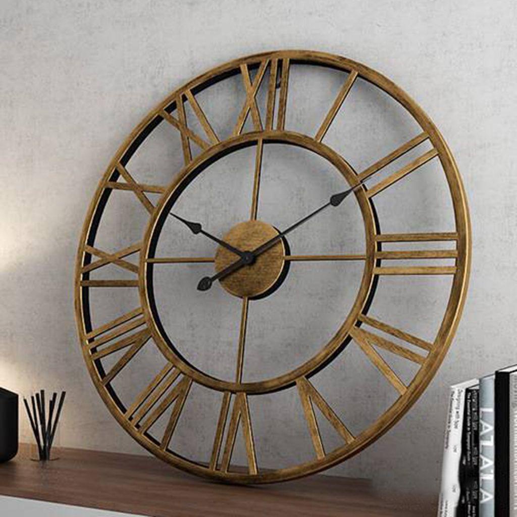 Đồng Hồ Treo Tường Cỡ Lớn Chạy Pin Thời Trang Làm Quà Tặng Cho Phòng, Tủ Quần Áo Số La Mã