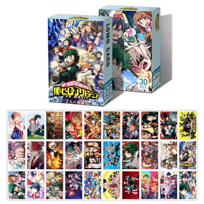 JS Haikyuu!! Attack On Titan, FAIRY TAIL, NARUTO, ONE PIECE, My Hero Academia, Re:Life In A Different World From Zero Photocard Lomo Card 30pcs/Set