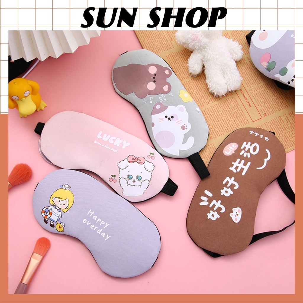 Miếng bịt mắt ngủ 3D có túi gel làm mát hình ảnh hoạt hình dễ thương , bịt mắt nước