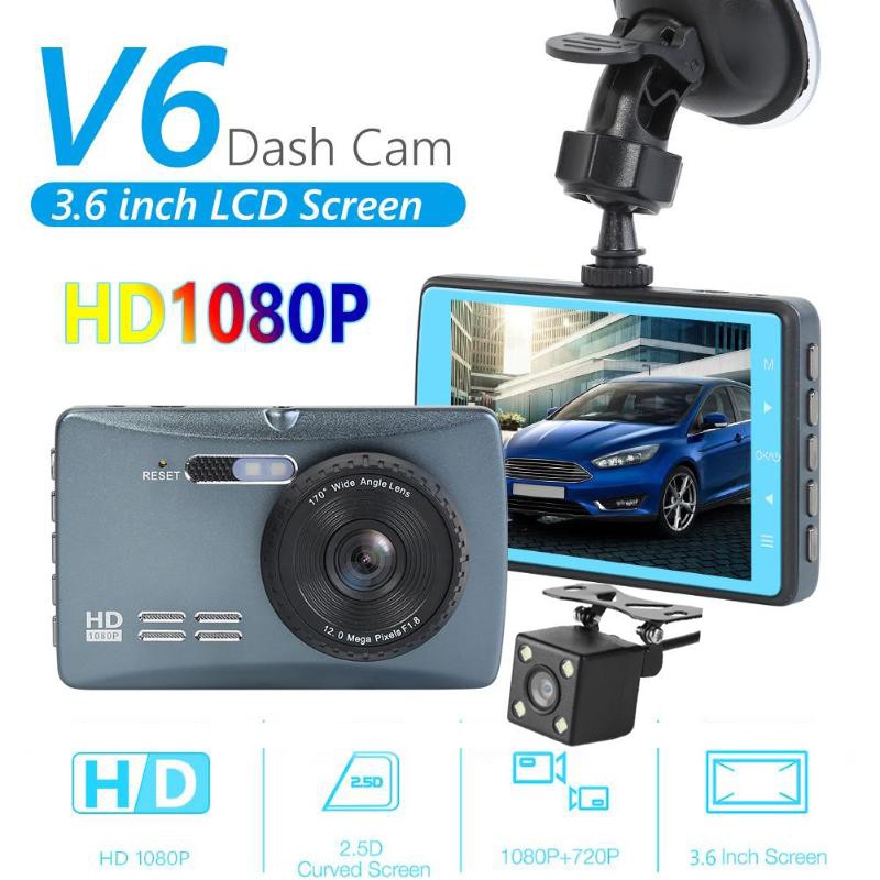 Camera Hành Trình V6 Màn Hình Lcd 3.6 Inch Hd 1080p Góc 170 Độ Cho Xe Hơi | BigBuy360 - bigbuy360.vn