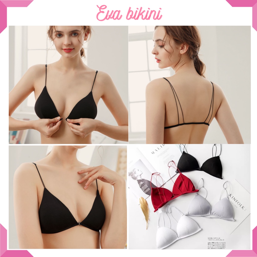 Áo bra cotton cài trước 2 dây mảnh gợi cảm sexy EVA